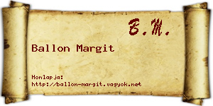 Ballon Margit névjegykártya